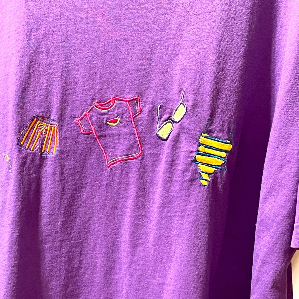 Johnny Was 100% cotton embroidered T-shirt Vtg tunic Unisex Rare 80s
